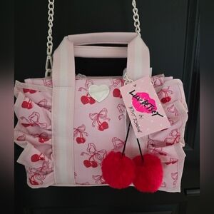 NWT Betsey Johnson Pink Cherry/Bows Ruffle Tote - LBRUFFLE